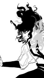 A half-body of a sketch